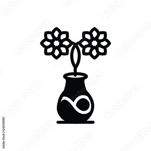 Black solid icon for vases 