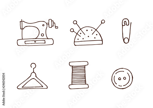 Vector handmade crafts. Hand made tools card background template