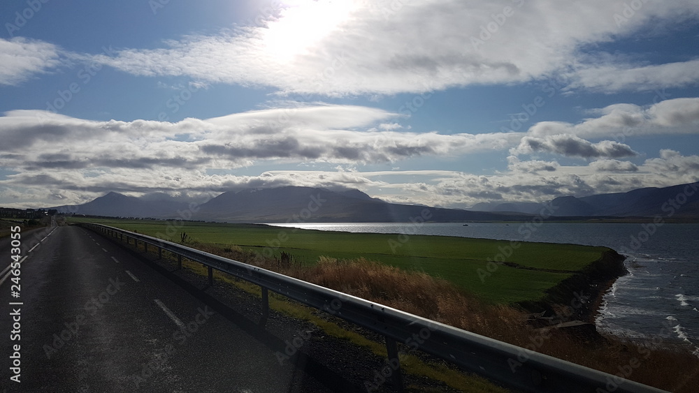 Iceland, along the road along the coast