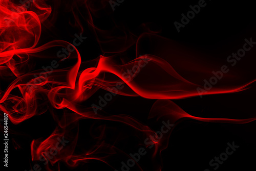 fire of red smoke abstract on black background, darkness concept