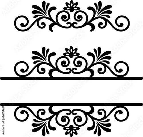 Flourish Monogram Frame, Decorative Vintage Ornament