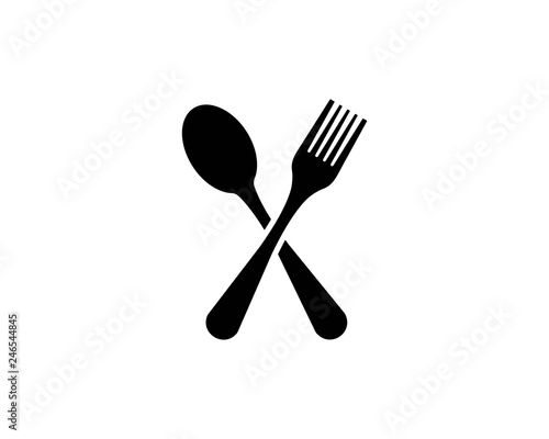 fork and spoon logo vector illustration