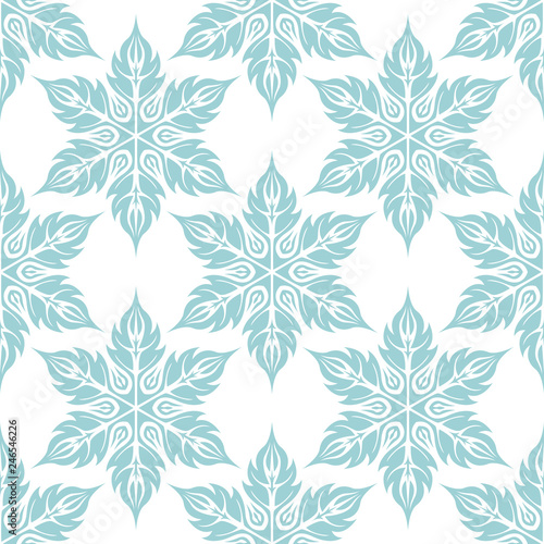 Floral seamless pattern. Blue flowers on white background