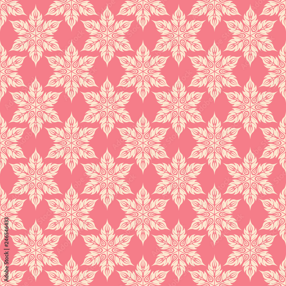 Floral seamless pattern. Beige and pink background Floral seamless pattern. Beige and pink background