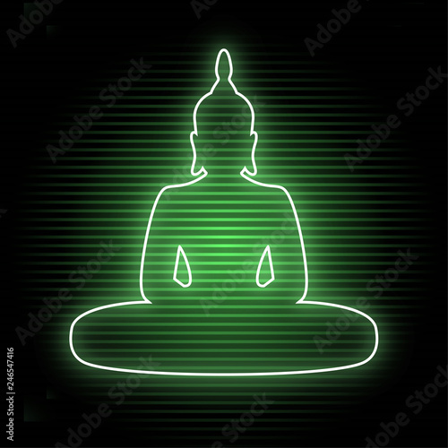 Meditation neon symbol