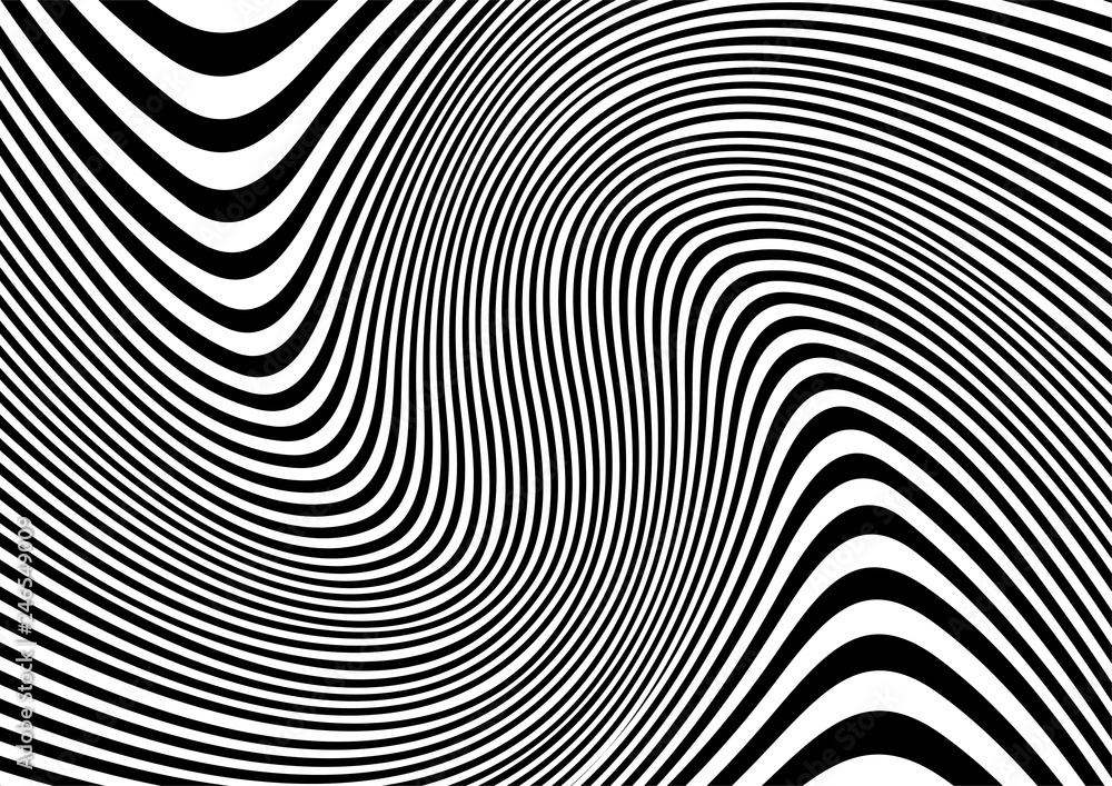 Abstract distorted lines black and white background