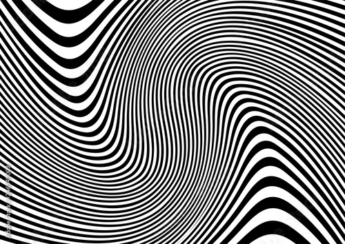 Abstract distorted lines black and white background