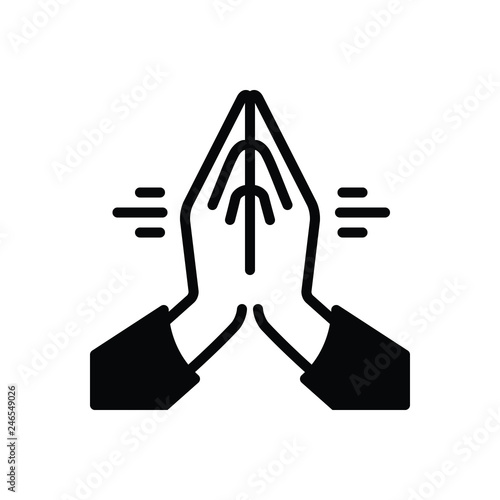 Black solid icon for thankyou  