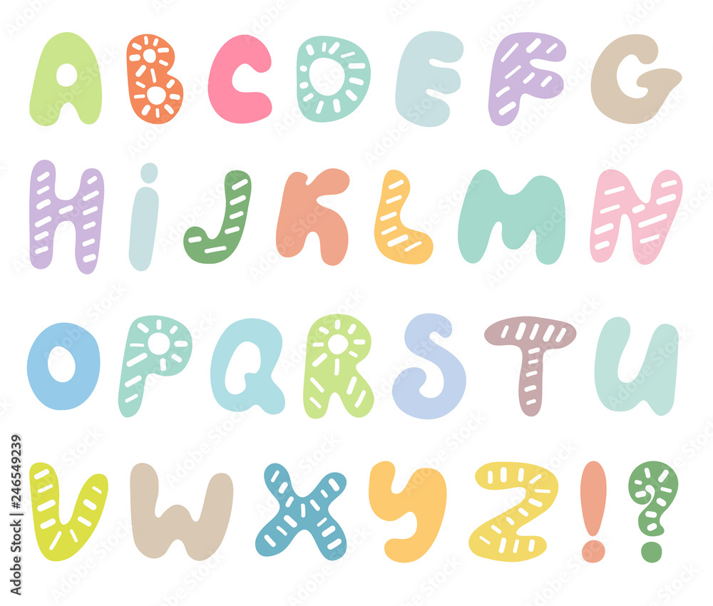 Hand drawn abc vector set isolated on white background. Cute doodle alphabet. Funny rounds letters Hand drawn abc vector set isolated on white background. Cute doodle alphabet. Funny rounds letters