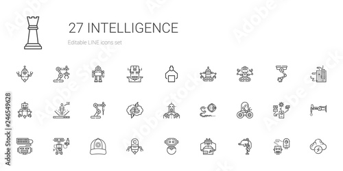 intelligence icons set