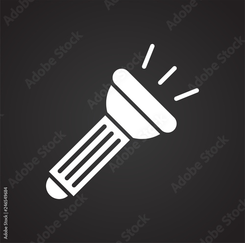 Camping light icon on black background for graphic and web design, Modern simple vector sign. Internet concept. Trendy symbol for website design web button or mobile app
