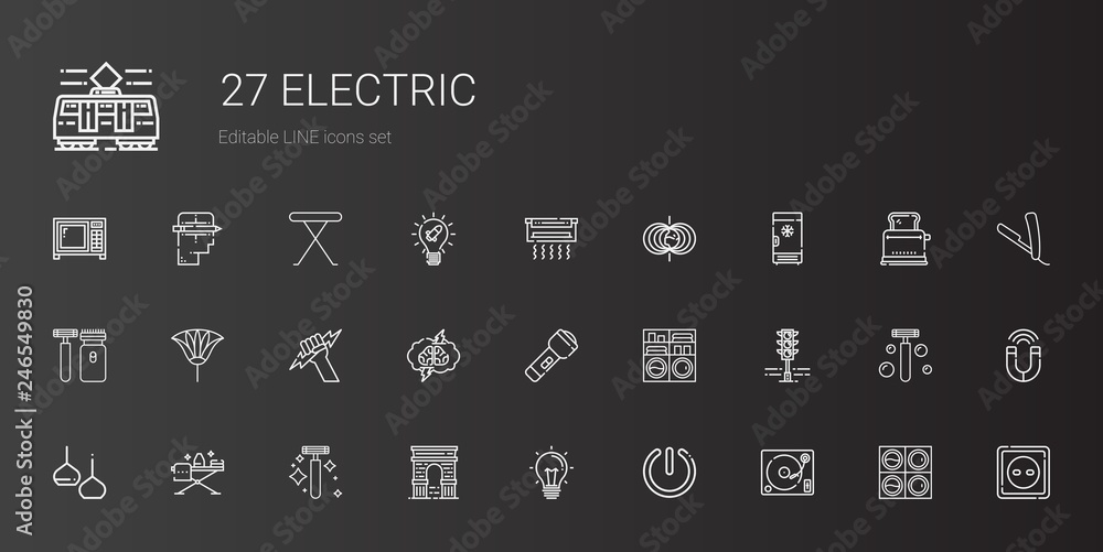 electric icons set electric icons set