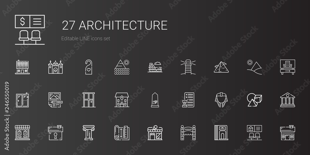 architecture icons set architecture icons set