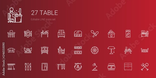 table icons set