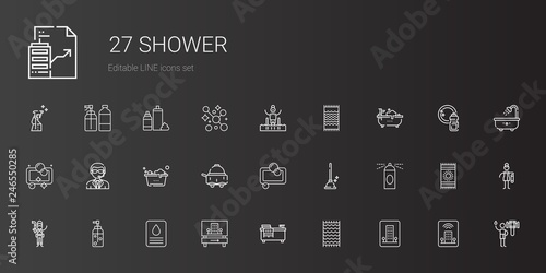 shower icons set