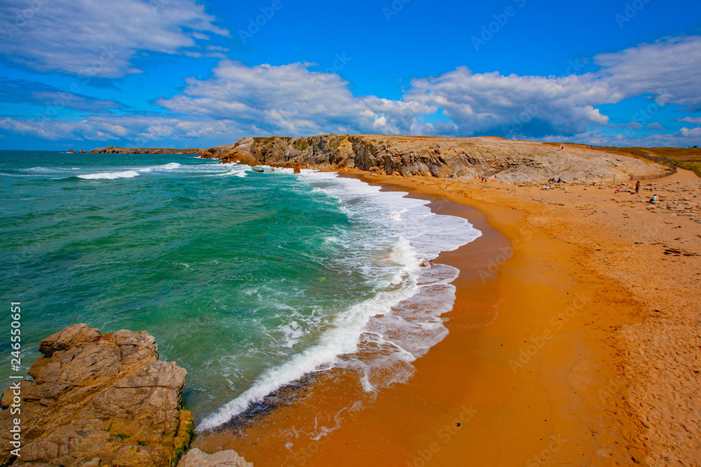 france; brittany; Quiberon :  beach and rocks