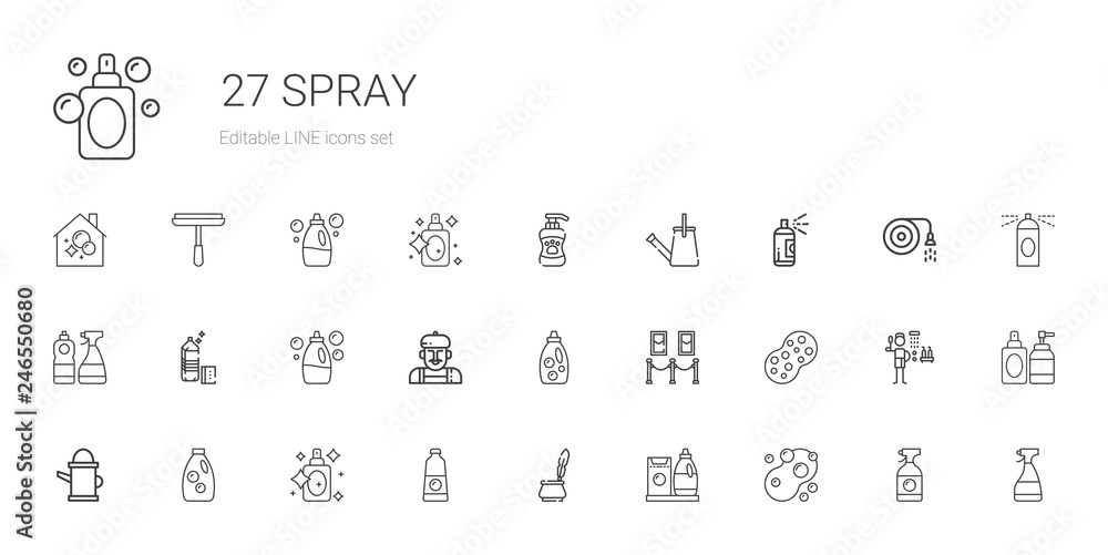 spray icons set
