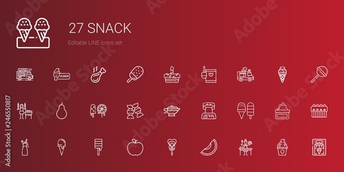 snack icons set