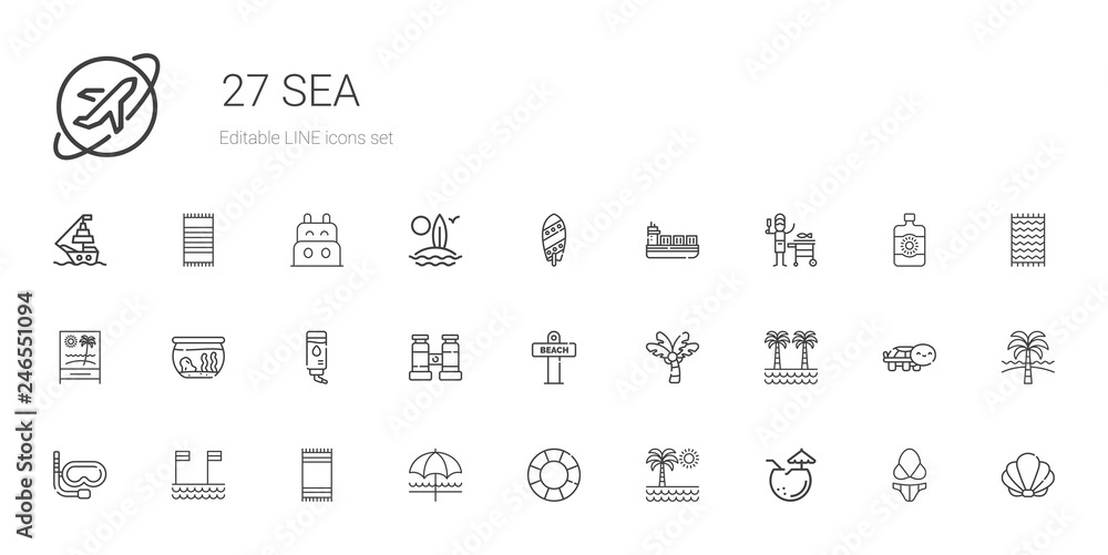 sea icons set sea icons set