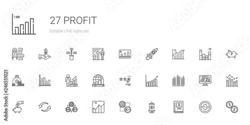 profit icons set