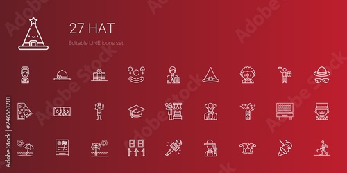 hat icons set