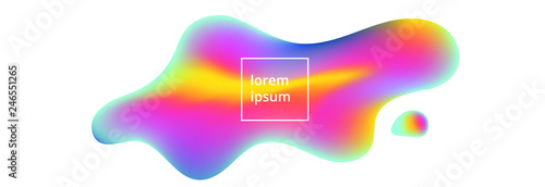 Modern fluid colors gradient background poster with living plastic shapes vector illustration. Abstract background of liquid colorful shapes. Fluid shapes composition 3d realistic design effect.