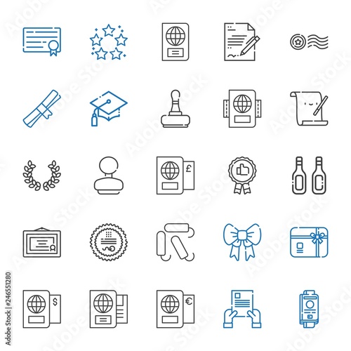 certificate icons set
