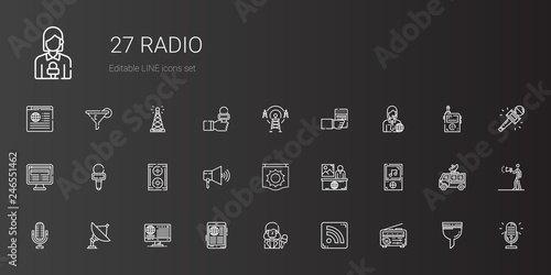 radio icons set