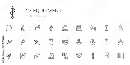equipment icons set