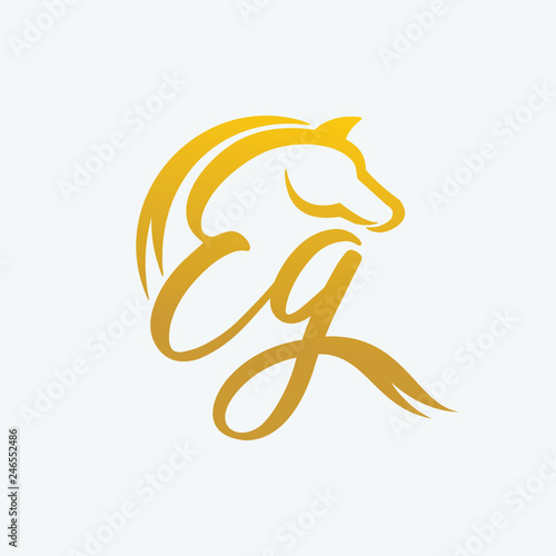 Letter EG and Horse