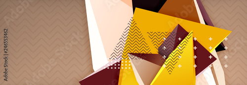 3d triangular shapes geometric background. Origami style pattern with triange shapes for decorative design. Poster design. Line design. Modern presentation template