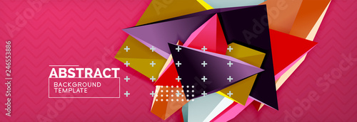 3d triangular shapes geometric background. Origami style pattern with triange shapes for decorative design. Poster design. Line design. Modern presentation template