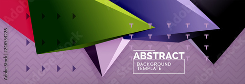 3d triangular shapes geometric background. Origami style pattern with triange shapes for decorative design. Poster design. Line design. Modern presentation template