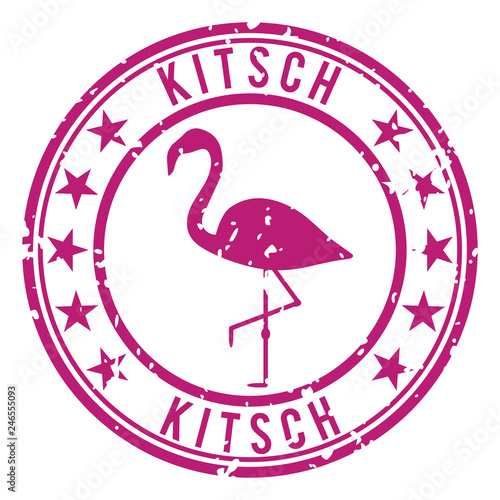 Stamp with a flamingo, sign kitsch