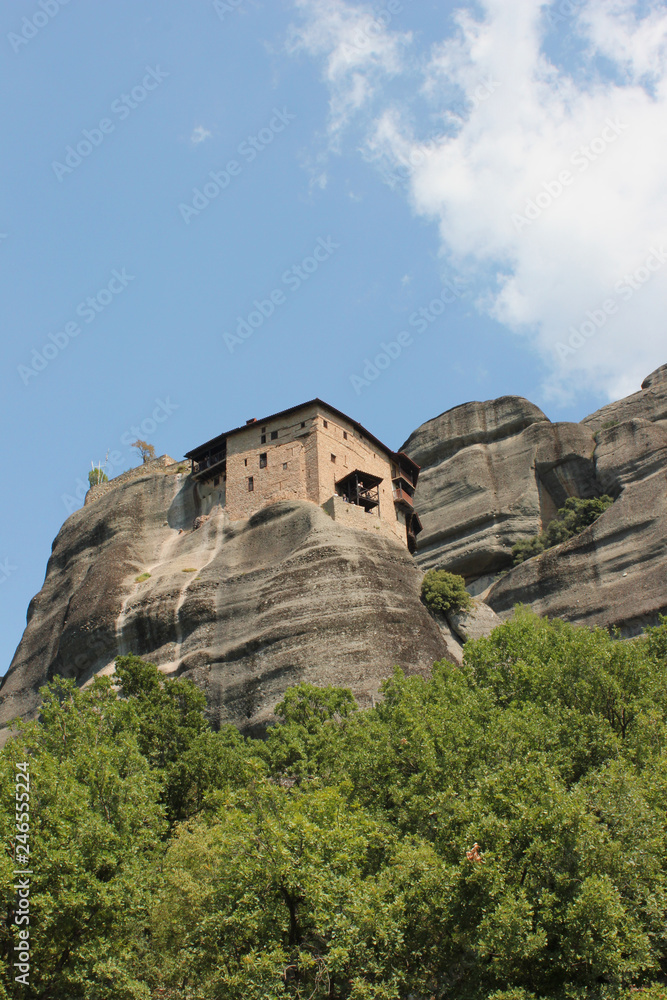Monastery of St. Nicholas Anapausas in Meteora rock formation Kalambaka Greece