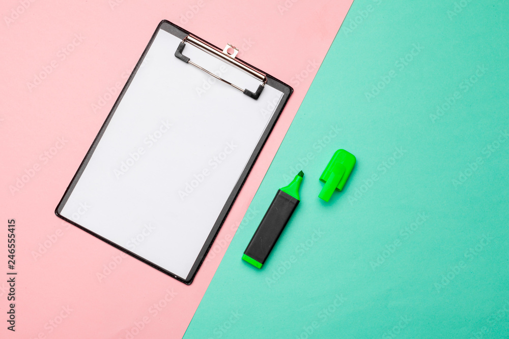 Clipboard mock up on vibrant duotone background Clipboard mock up on vibrant duotone background