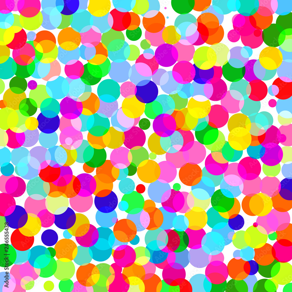 The bright colorful confetti on a white background.       