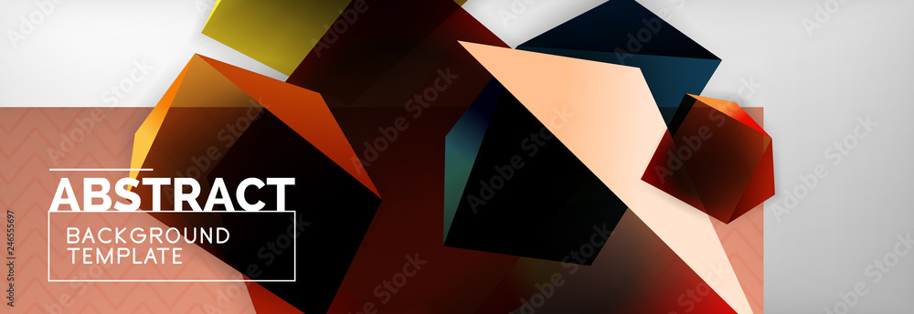 Dark color geometric abstract background, 3d shapes Dark color geometric abstract background, 3d shapes