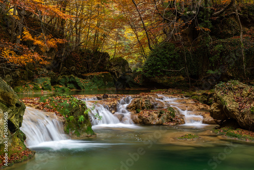 Source of Urederra river in Urbasa mountain range, Navarre, Spain photo