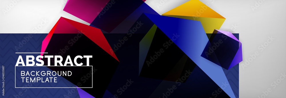 Dark color geometric abstract background, 3d shapes Dark color geometric abstract background, 3d shapes