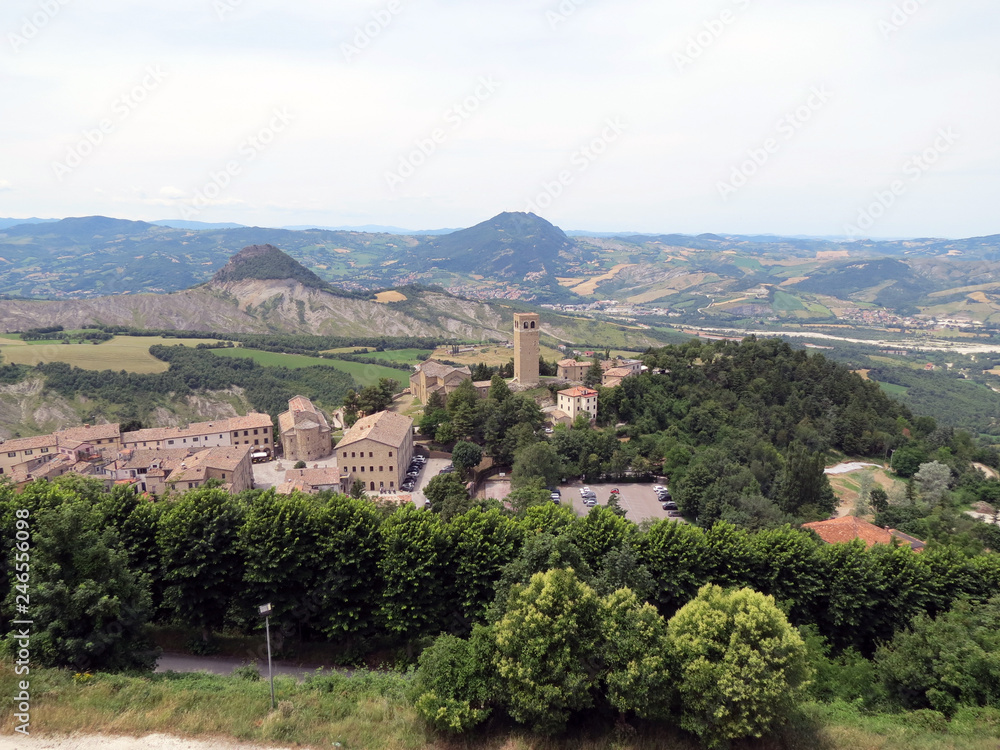 View of the small ancient town of San Leo and Emilia  Romagna province, Italy.