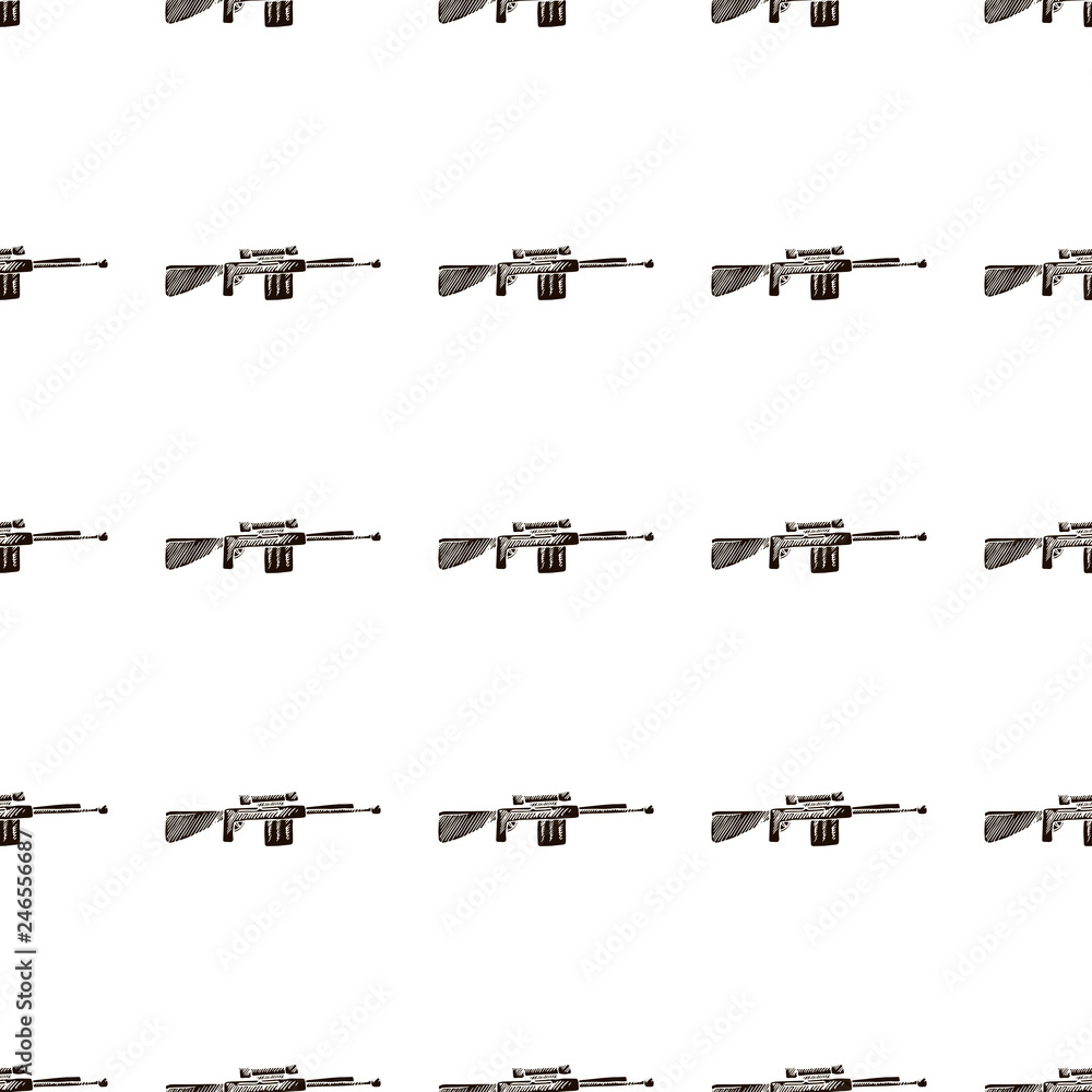 sniper gun vector seamless pattern