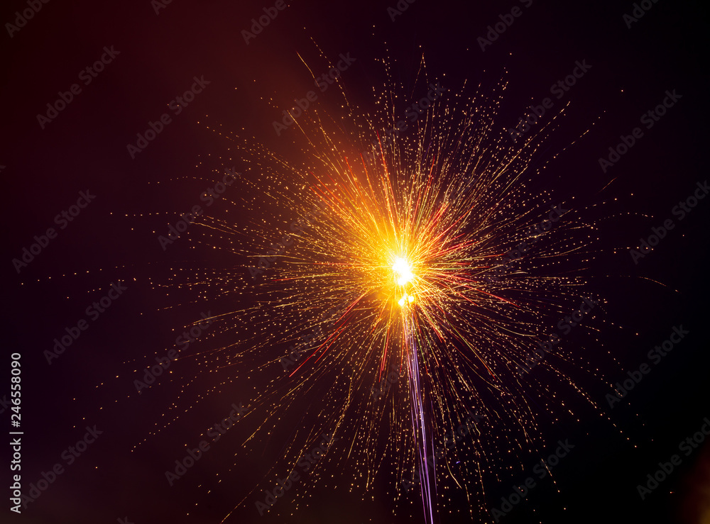 Fireworks in the sky at night as a background Fireworks in the sky at night as a background