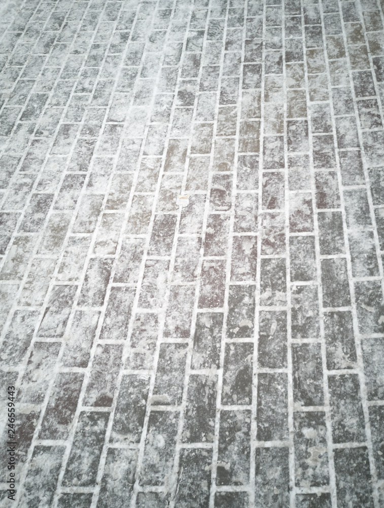 Obraz premium Footprints in the snow as an abstract background
