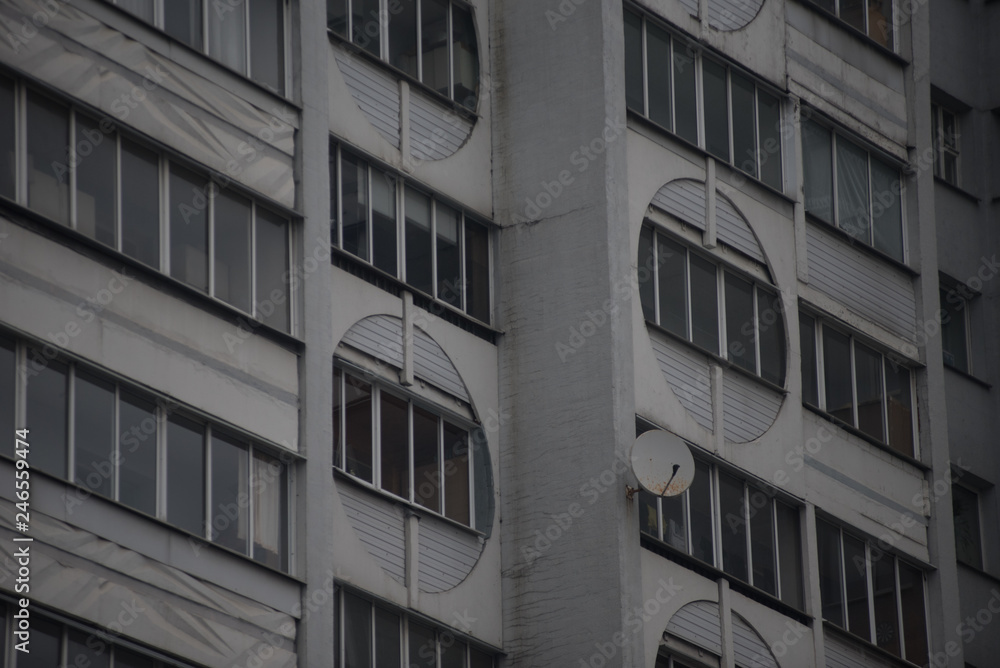 Fragment of a soviet apartment building in Minsk, Belarus