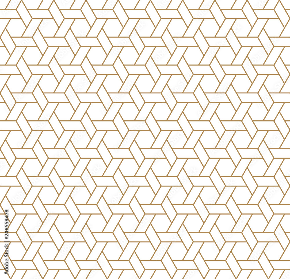 Seamless Japanese Pattern Kumiko For Shoji Screen In Light Brown Color. Seamless Japanese Pattern Kumiko For Shoji Screen In Light Brown Color.