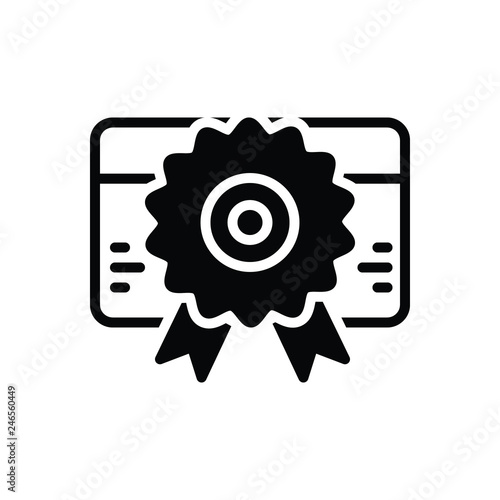 Black solid icon for licence 