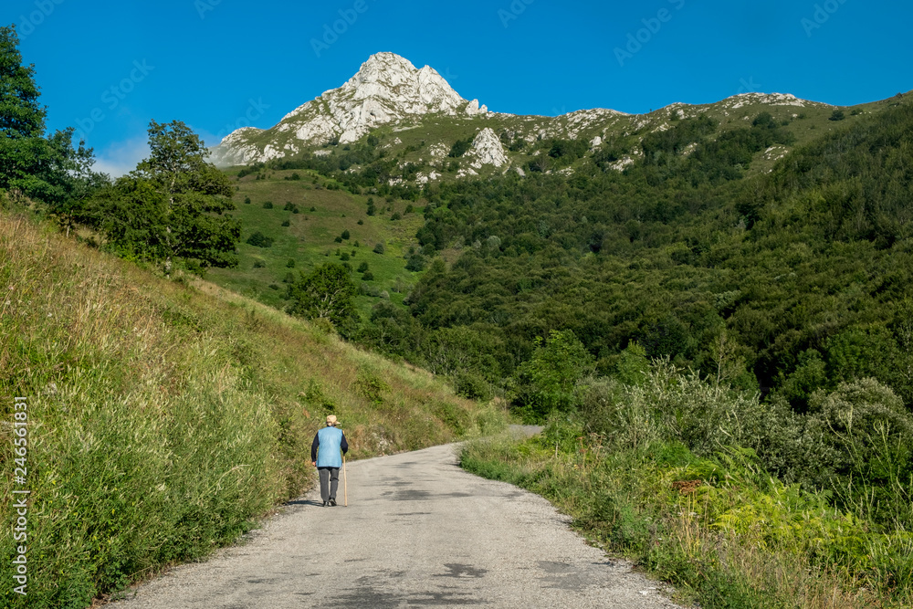 Rural woman walking