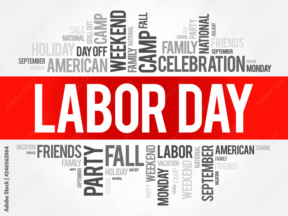 Fototapeta premium Labor Day word cloud collage, holiday concept background