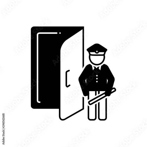 Black solid icon for doorman 